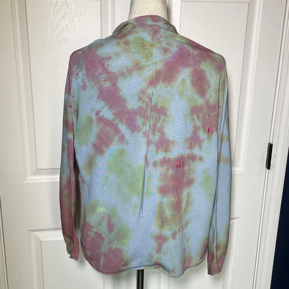 Vintage Anne Klein Open Front Tie-Dye Cardigan Size 14 - Picture 4 of 7